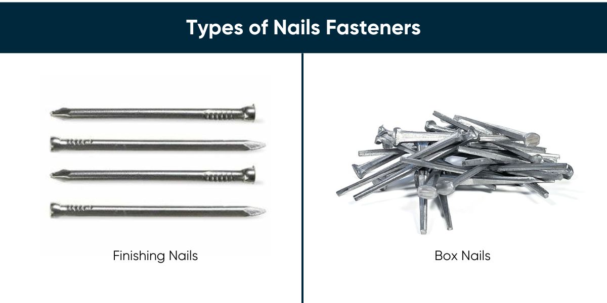 Types of fasteners Nails