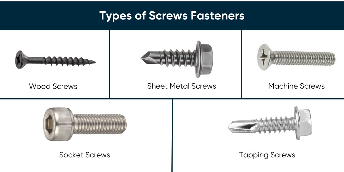 Types of fasteners: Screws